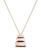 Kate Spade New York Gold-tone Three-ring Pink Cake Message Pendant Necklace