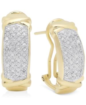 Victoria Townsend Rose-cut Diamond X-hoop Earrings (1/2 Ct. T.w.) In 18k Gold Over Sterling Silver