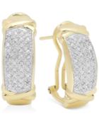 Victoria Townsend Rose-cut Diamond X-hoop Earrings (1/2 Ct. T.w.) In 18k Gold Over Sterling Silver
