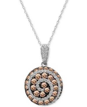 Le Vian Chocolatier Diamond Spiral 18 Pendant Necklace (1-1/4 Ct. T.w.) In 14k White Gold
