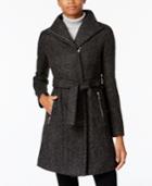 T Tahari Asymmetrical Tweed Coat