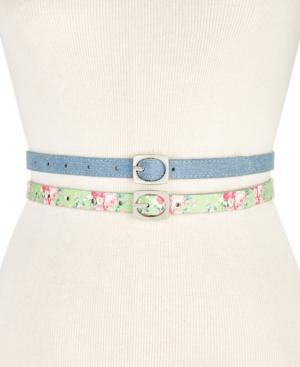 I.n.c. 2-for-1 Textured Skinny Belt Set, Created For Macy's