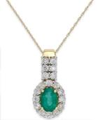 Emerald (1 Ct. T.w.) And Diamond (1/4 Ct. T.w.) Pendant Necklace In 14k Gold