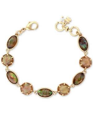 Lucky Brand Gold-tone Abalone Stone Link Bracelet