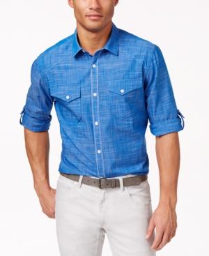 Inc International Concepts Stuart Contrast-stitch Button-front Shirt, Only At Macy's