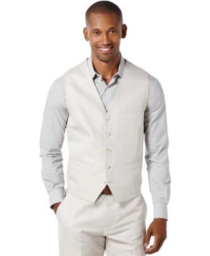 Perry Ellis Men's Linen Solid Vest