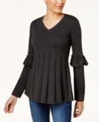 Style & Co Ruffled Pleated Sweater, Created For Macy's