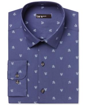 Bar Iii Men's Slim-fit Navy Big Wheel Bike-print Dress Shirt, Only At Macy's