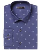 Bar Iii Men's Slim-fit Navy Big Wheel Bike-print Dress Shirt, Only At Macy's