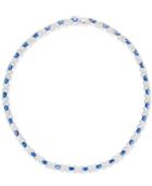 Sapphire (17-1/2 Ct. T.w.) And Diamond (1/4 Ct. T.w.) All-around Collar Necklace In Sterling Silver