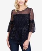 Lucky Brand Printed Illusion Peasant Top