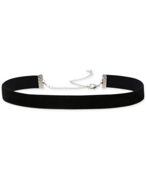 2028 Silver-tone Black Velvet Choker Necklace