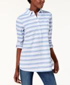 Tommy Hilfiger Cotton Striped Popover Shirt, Created For Macy's