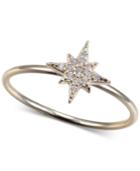 Unwritten Cubic Zirconia Star Ring In Gold-tone Sterling Silver