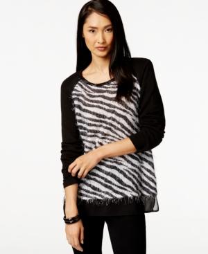 Style & Co. Petite Eyelash-knit Crew-neck Sweater, Only At Macy's