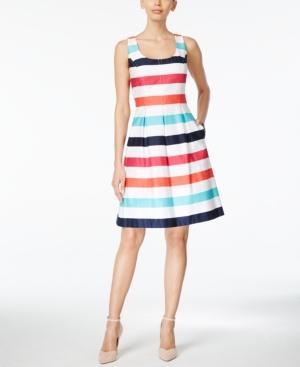 Nine West Sleeveless Striped Fit & Flare Dress