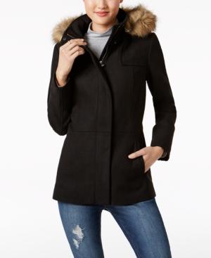 Celebrity Pink Mixed-media Checked Coat