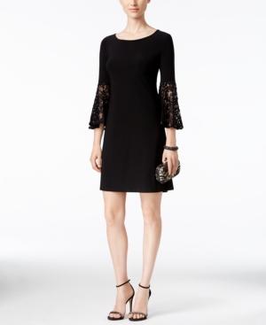 R & M Richards Petite Lace Bell-sleeve Dress