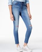 Rewash Juniors' High-waisted Knee-slit Skinny Jeans