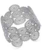 Inc International Concepts Silver-tone Crystal Filigree Disc Stretch Bracelet, Created For Macy's