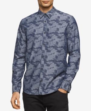 Calvin Klein Jeans Men's Camouflage Jacquard Cotton Shirt