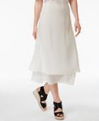 Eileen Fisher Silk Layered Midi Skirt