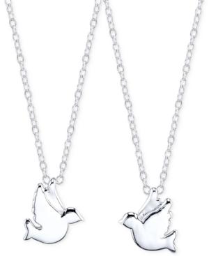 Unwritten Birds Pendant Necklace Set In Sterling Silver