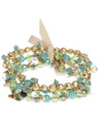 Lonna & Lilly Gold-tone Blue And Green Shaky Stretch Bracelet