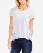 Vince Camuto Cotton Eyelet-inset Top