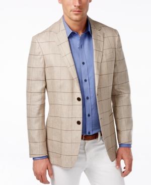 Tasso Elba Men's Classic-fit Windowpane Sport Coat, Only At Macy's
