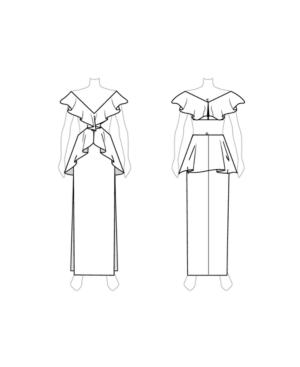 Customize: Dual Side Slits - Fame And Partners Ruffled V-neck Side-slit Dress