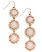 Inc International Concepts Gold-tone Stone Triple-drop Linear Earrings, Only At Macy's