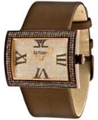Le Vian Time Diamond Unisex Brown Leather Strap Watch (4-1/2 Ct. T.w.) 43mm Zag139a