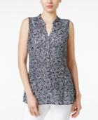 Charter Club Lace Dot-print Top, Only At Macy's