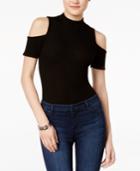 Bar Iii Mock-neck Cold-shoulder Top, Only At Macy's