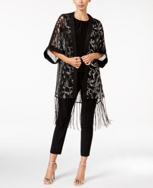 Betsey Blue Label Paisley Sequined Evening Kimono Wrap