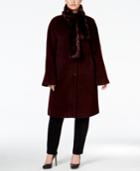Jones New York Plus Size Walker Coat With Faux-fur Scarf