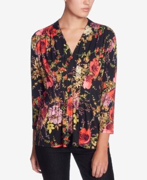Catherine Catherine Malandrino Pleated 3/4-sleeve Top