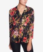 Catherine Catherine Malandrino Pleated 3/4-sleeve Top