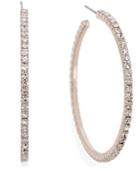 Inc International Concepts Rose Gold-tone Crystal Pave Hoop Earrings
