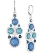 Nine West Silver-tone Blue Stone And Crystal Chandelier Earrings