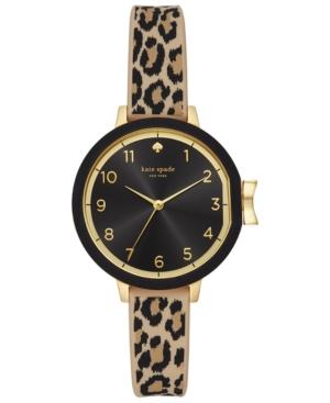 Kate Spade New York Women's Park Row Leopard Print Silicone Strap 34mm