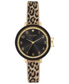 Kate Spade New York Women's Park Row Leopard Print Silicone Strap 34mm