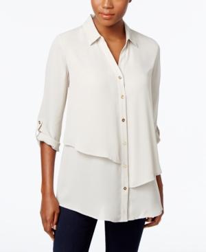 Jm Collection Petite Tiered Blouse, Only At Macy's