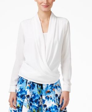 Ny Collection Faux-wrap Top