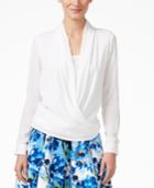 Ny Collection Faux-wrap Top
