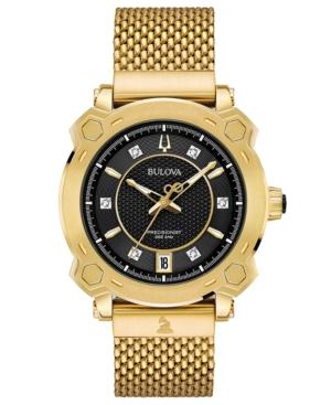 Bulova Women's Precisionist Grammy Diamond-accent Gold-tone Stainless Steel Bracelet Watch 38mm