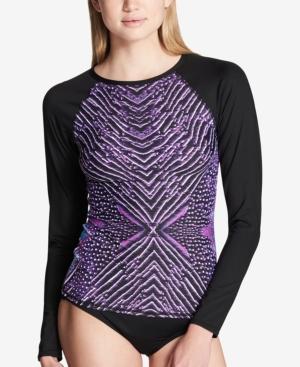 Calvin Klein Artemis Printed Rash Guard Women's Swimsuit