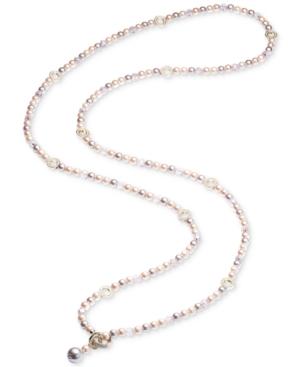 Carolee Gold-tone Pave Ring & Pink Imitation Pearl Convertible Strand Necklace