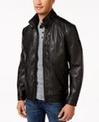 Calvin Klein Mens Faux-leather Jacket
